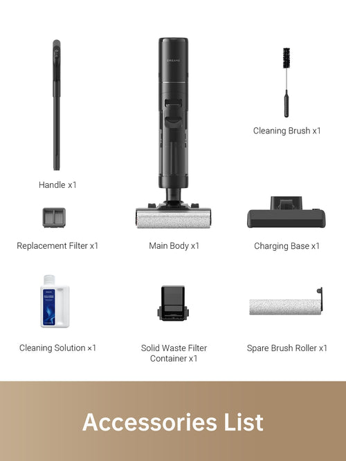 DREAME H13 Pro Wet Dry Vacuum Cleaner, Smart Floor Cleaner Vacuum Mop for Hard Floors, 140°F Brush Wash, Hot Air & Dual Rotation Self-Cleaning, GlideWheel™ Power System, Great for Sticky Messes