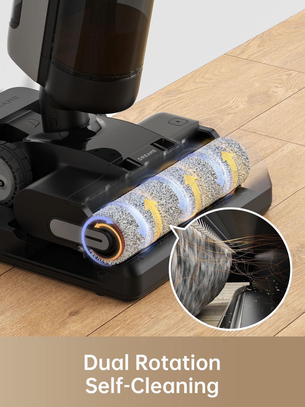 DREAME H13 Pro Wet Dry Vacuum Cleaner, Smart Floor Cleaner Vacuum Mop for Hard Floors, 140°F Brush Wash, Hot Air & Dual Rotation Self-Cleaning, GlideWheel™ Power System, Great for Sticky Messes